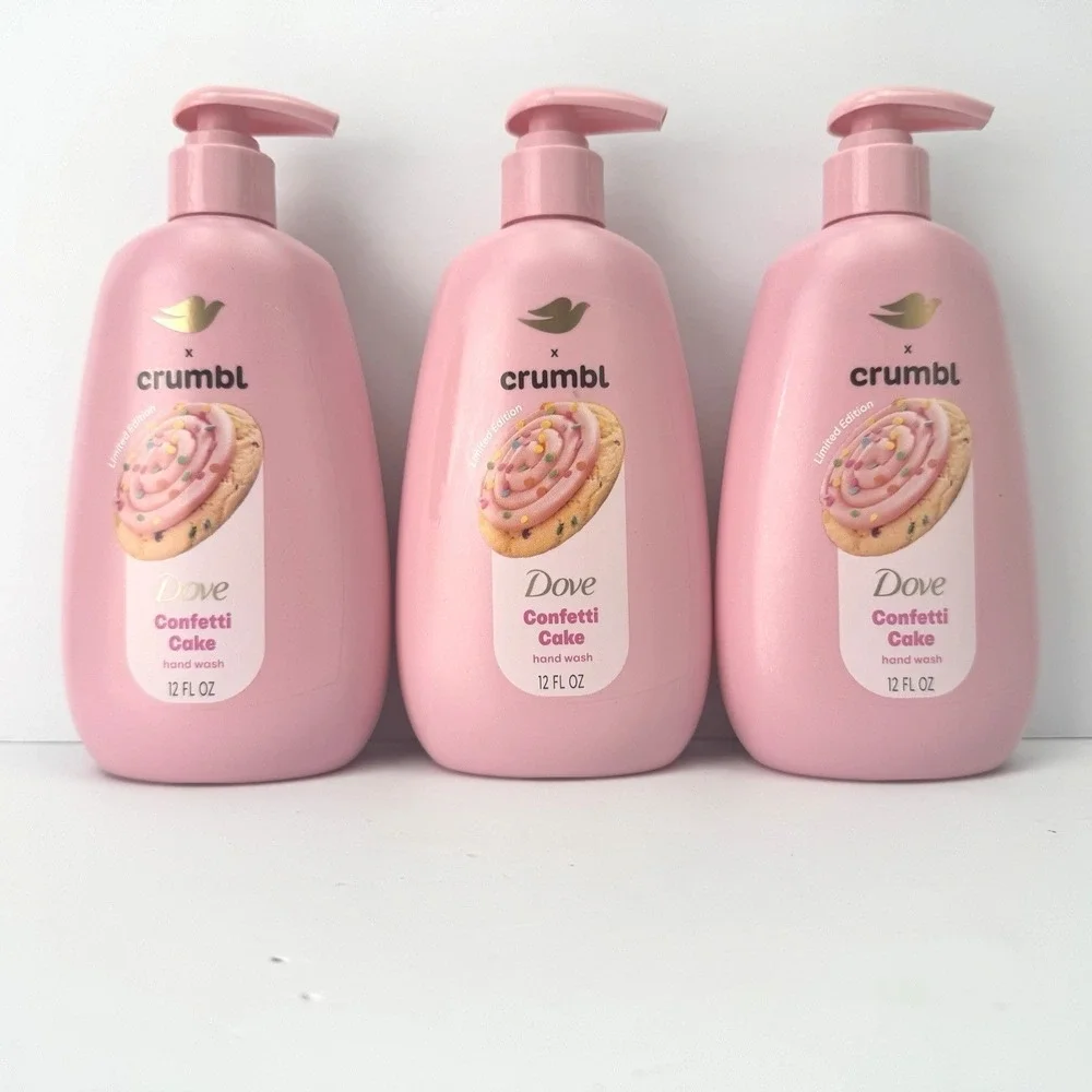 NEW Dove x CRUMBL CONFETTI CAKE Hand Soap Ltd Edition Lot of 3 Crumble Valentine